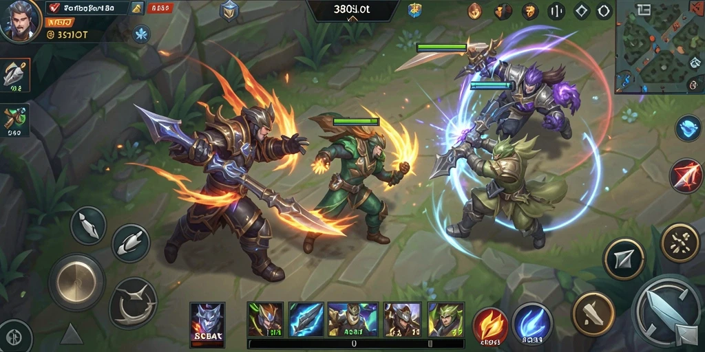 Screenshot utama menunjukkan aksi seru dalam game MOBA 380SLOT.