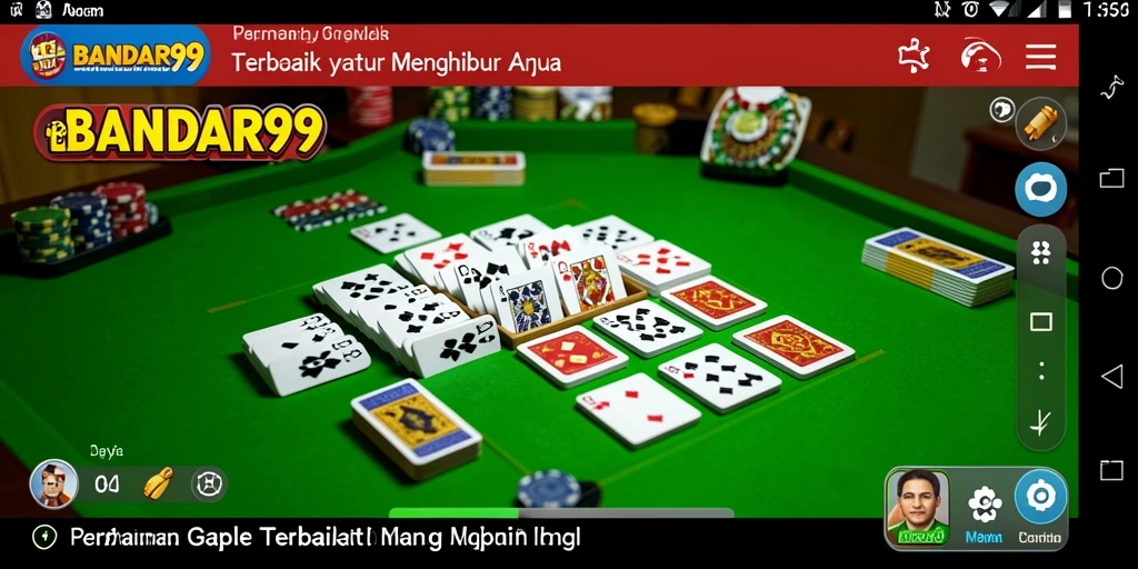 Tampilan gameplay Gaple yang seru di BANDAR99.