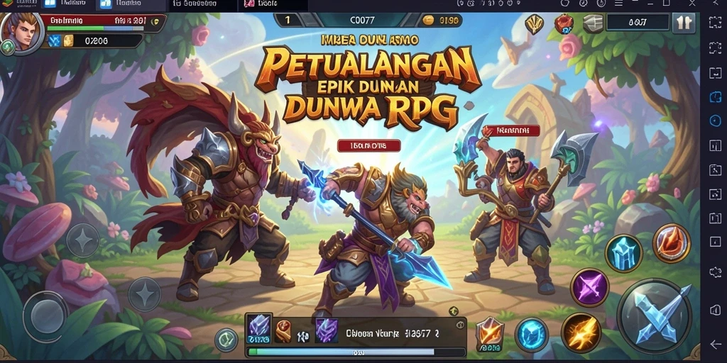 Gameplay RPG C0077 yang seru dan penuh petualangan.