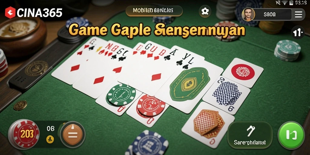 Screenshot gameplay CINA365 menunjukkan aksi seru permainan Gaple.