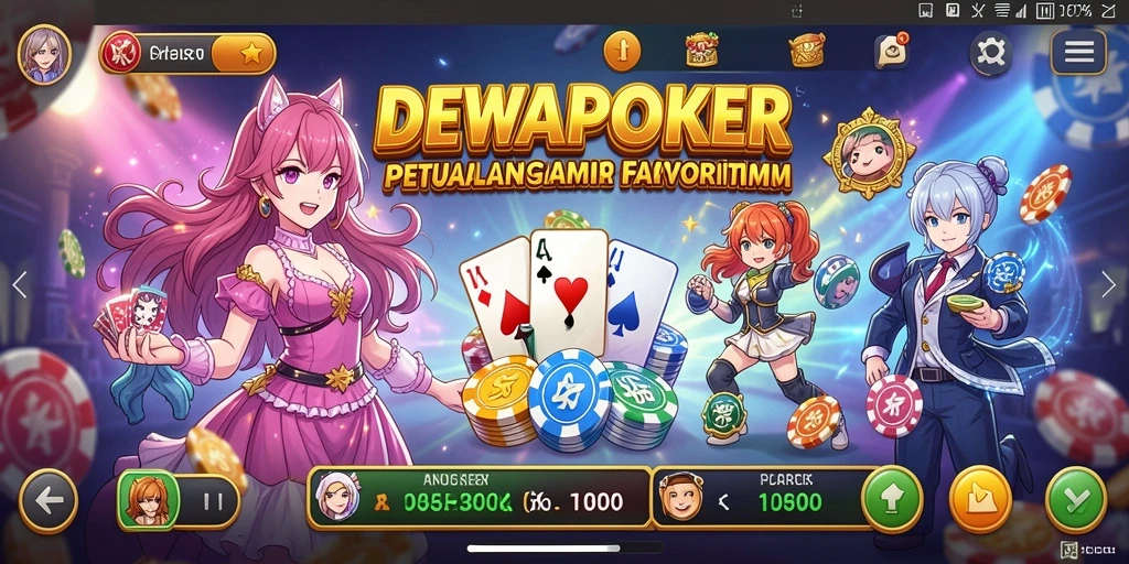 Tampilan menakjubkan dari gameplay DEWAPOKER yang penuh aksi.