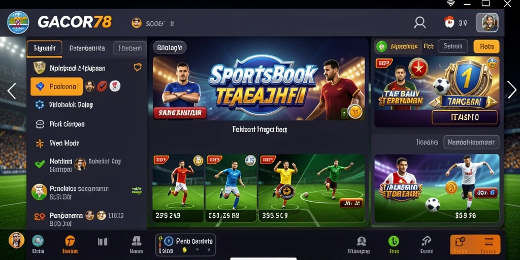 Tampilan gameplay GACOR78 yang menarik dan interaktif untuk Sportsbook.