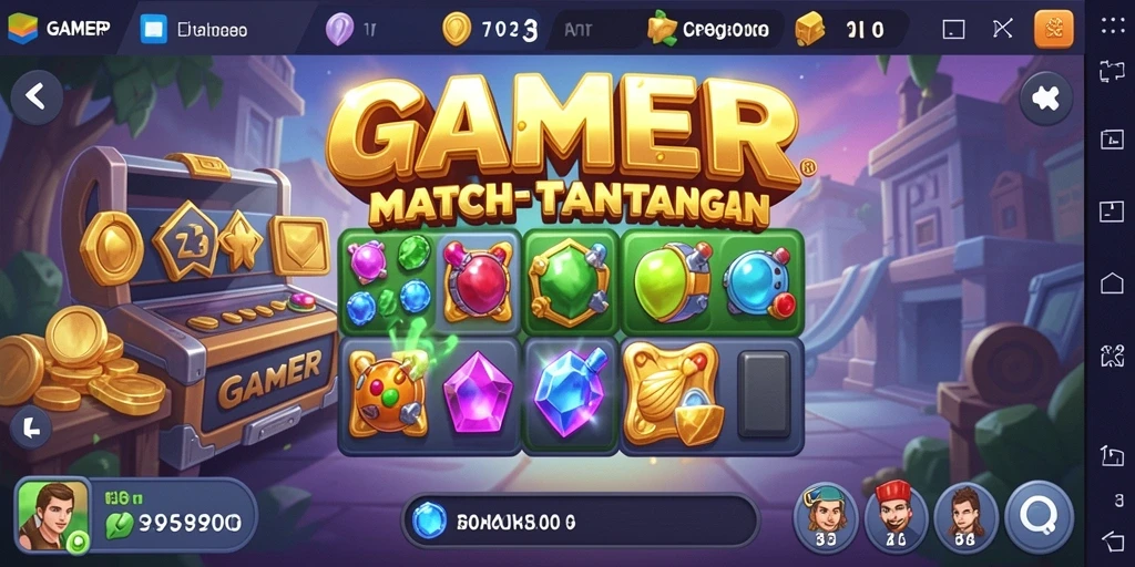 Screenshot GAMERP menampilkan gameplay Match-3 yang seru dan penuh warna.