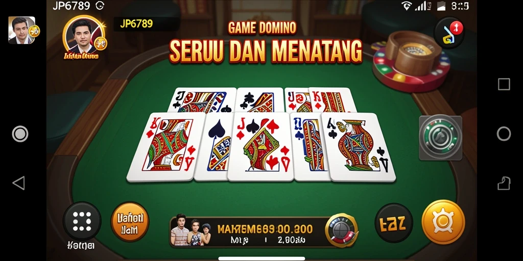 Screenshot utama gameplay Domino JP6789 yang menarik dan kompetitif.