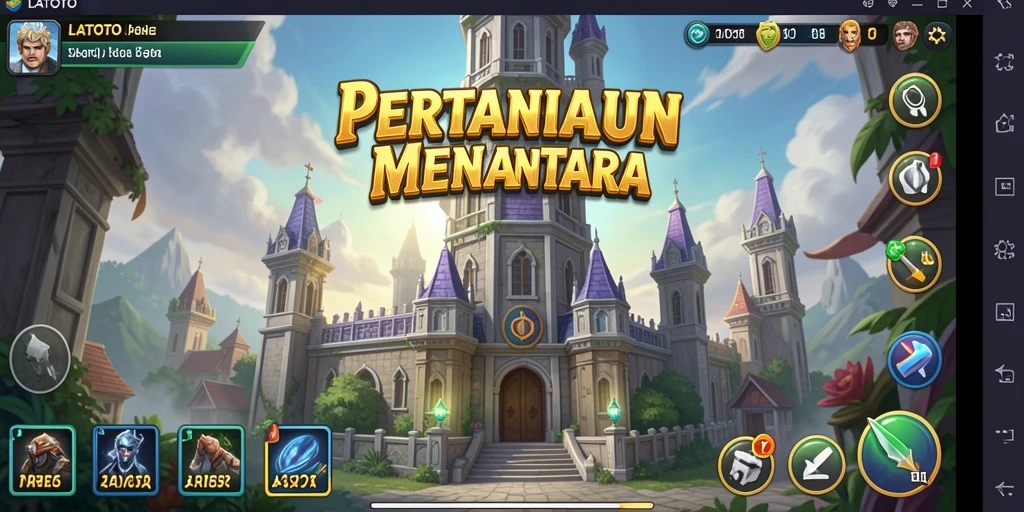 Tangkapan layar gameplay LATOTO menampilkan pertahanan menara yang strategis.