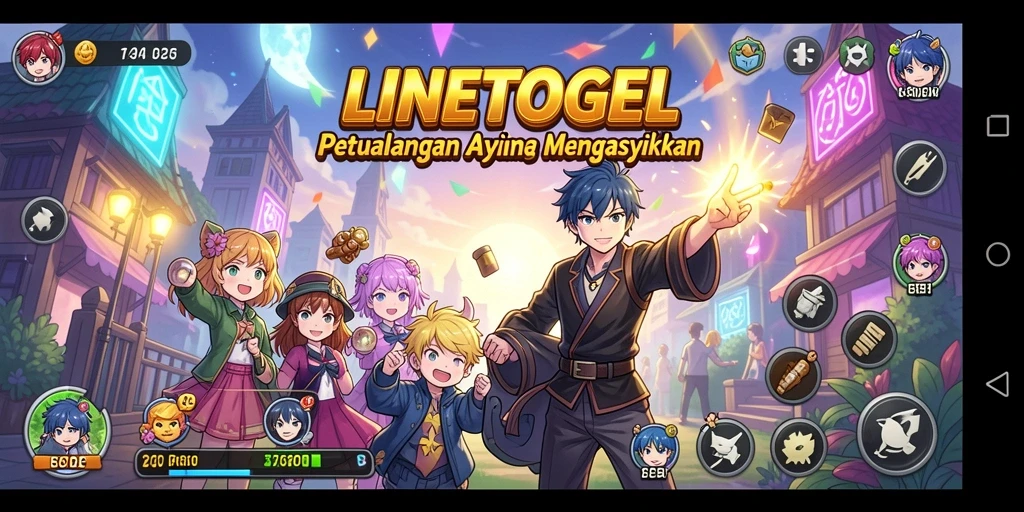 Gameplay seru dari permainan anime LINETOGEL yang menampilkan karakter unik.