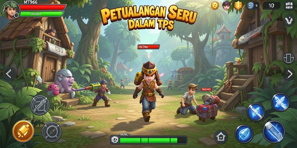 Screenshot utama dari <strong>MT966</strong> menampilkan aksi seru dalam permainan TPS.