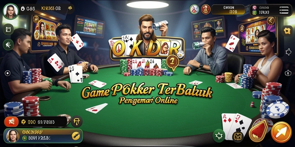 Tampilan gameplay poker yang menarik dan seru di OKIDR.