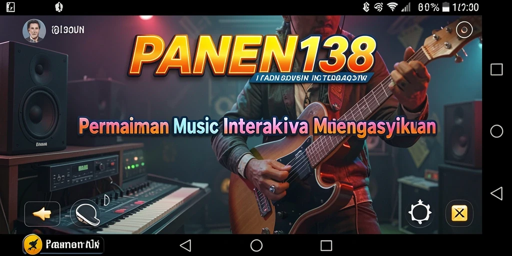 Screenshot utama menunjukkan pemain menikmati permainan musik dengan antarmuka yang menarik.