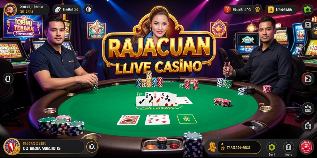 Tampilan gameplay Live Casino RAJACUAN yang memukau dan interaktif.