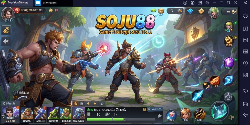 Tampilan gameplay SOJU88 yang menampilkan pertempuran strategi yang mendebarkan.