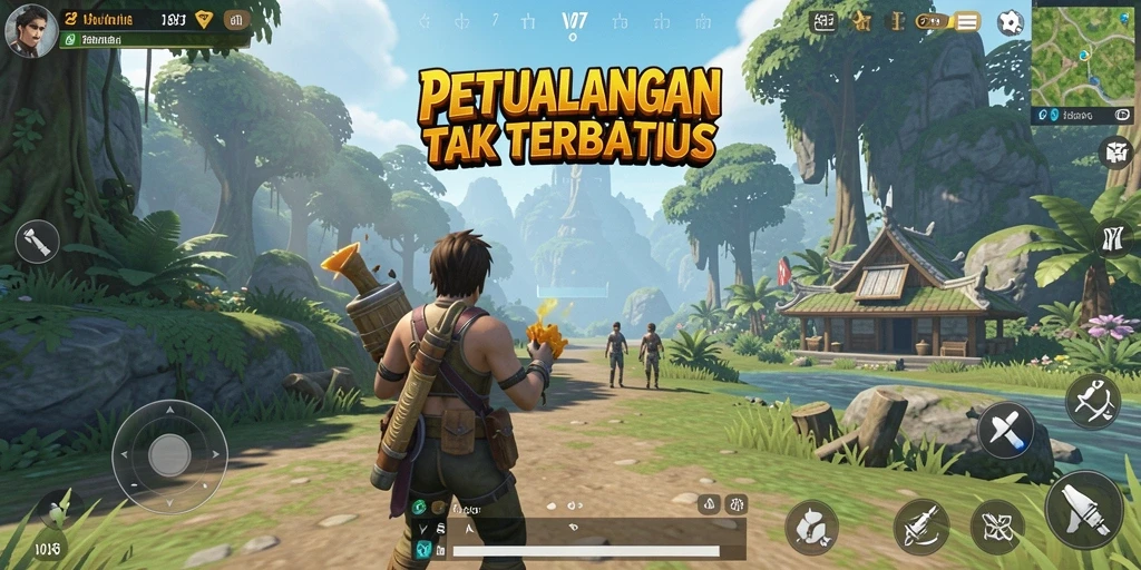 Gameplay V87 menampilkan dunia terbuka yang menakjubkan dan penuh petualangan.