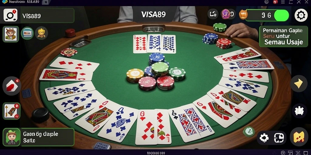 Tampilan gameplay Gaple yang seru dan interaktif di VISA89.