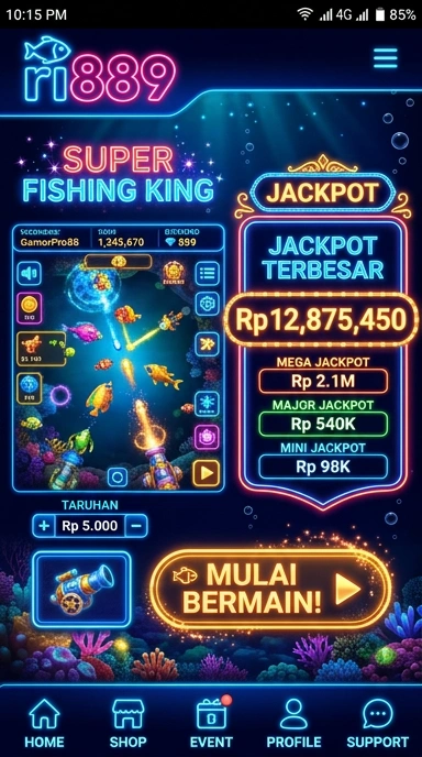 Tampilan utama aplikasi ri889 yang menawan.